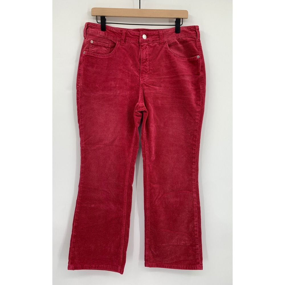Pilcro Corduroy Pants Women 31 Red Straight Leg Fall Holiday Christmas Preppy